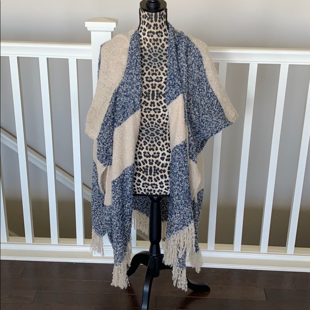 Tan & Blue Soft Sweater